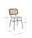 2x Sedia glenna naturale 45x59x80.5