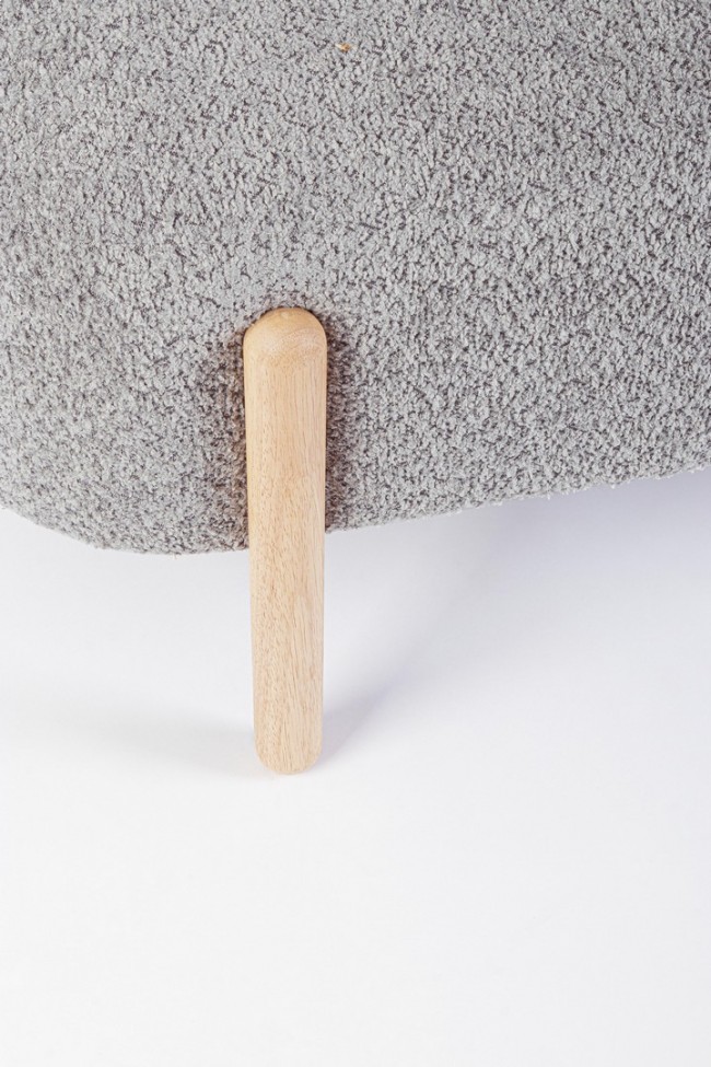 Panca grigia chiaro 108x41.5x48 in bouclé