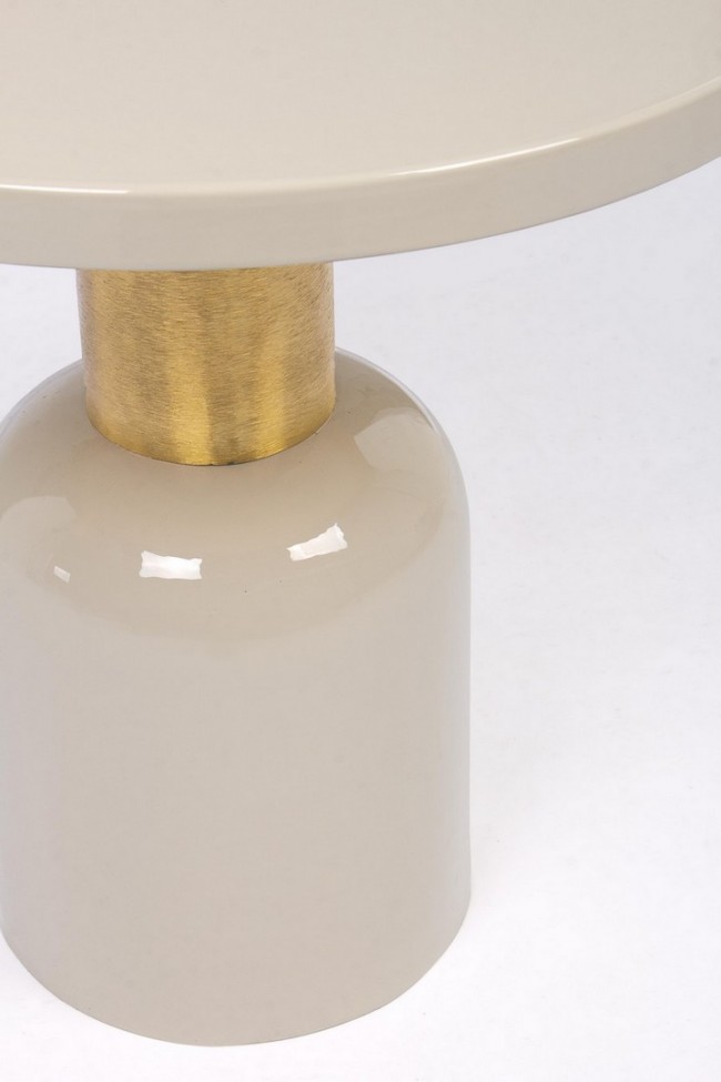 Tavolino crema D.50.5 x 51h in acciaio