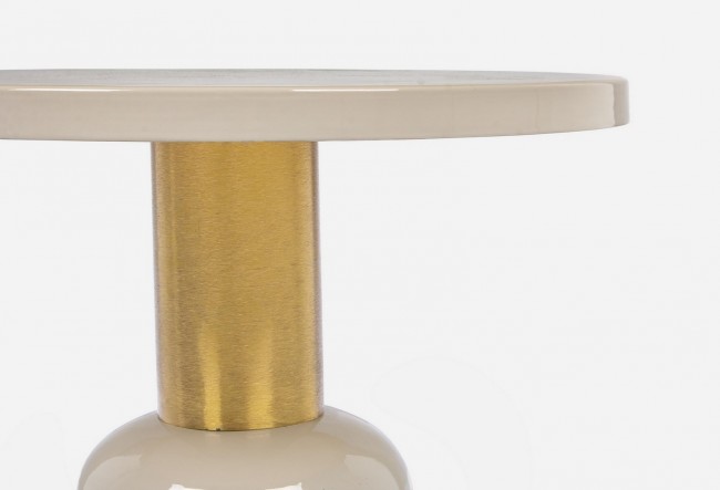 Tavolino crema D.50.5 x 51h in acciaio