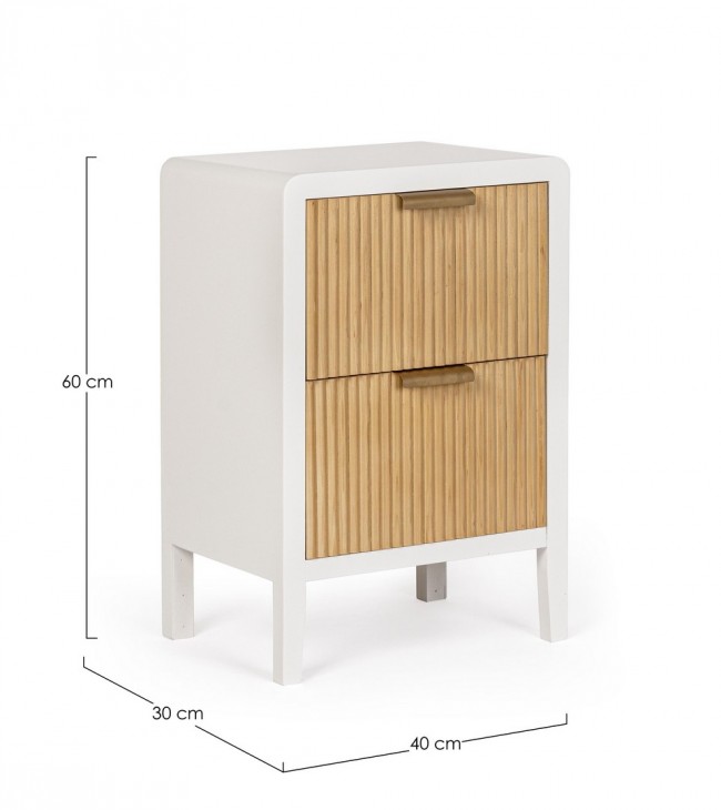 Cassettiera bianco-naturale 40x30x60