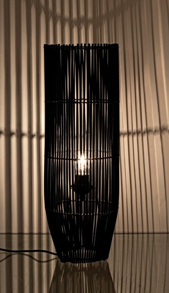 4x Lampada terra nera D.20x61h in fibre naturali