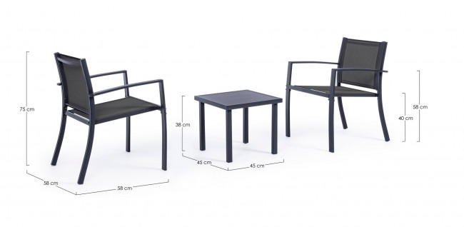 Salotto auri antracite 58x75x40