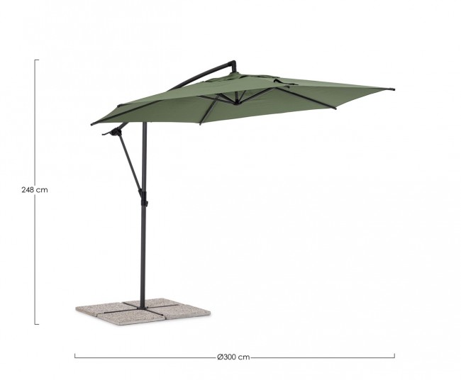 Ombrellone braccio 3m ant-olive D.300x248h