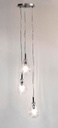 Lampadario 3 luci D.35x150h trasparente-argento
