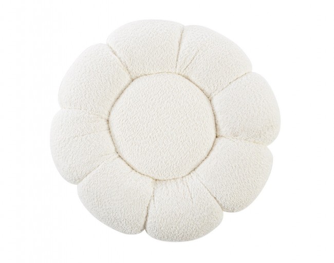 Pouff floreale bianco D.65x35h