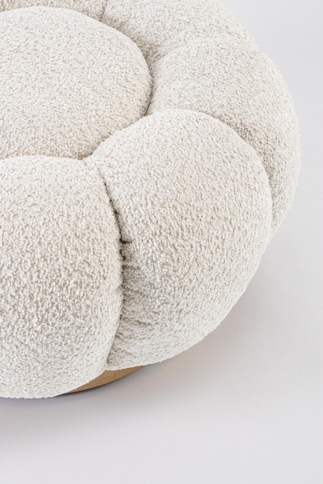 Pouff floreale naturale D.65 x 35 h