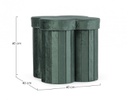 4x Pouf in velluto verde 40x40x40 h