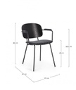 2x Sedia grigia scura 57x60x80 cm