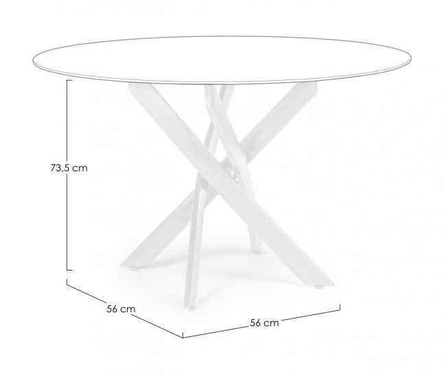 Base tavolo bianco D120 x 56 x 73.5 h in acciaio