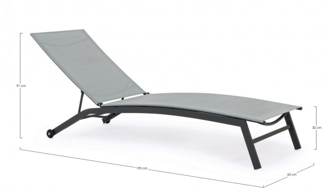 Lettino c-ruote antracite 63x195x91