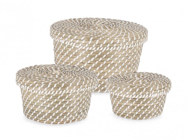 3x Cesta C-Cop jade to bianco D.19x11, D.25x13, D.30x18