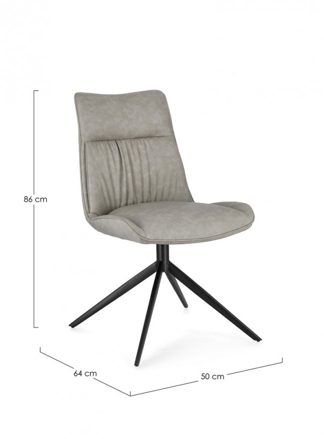2x Sedia tortora 50x64x86 h 49 h1 in ecopelle