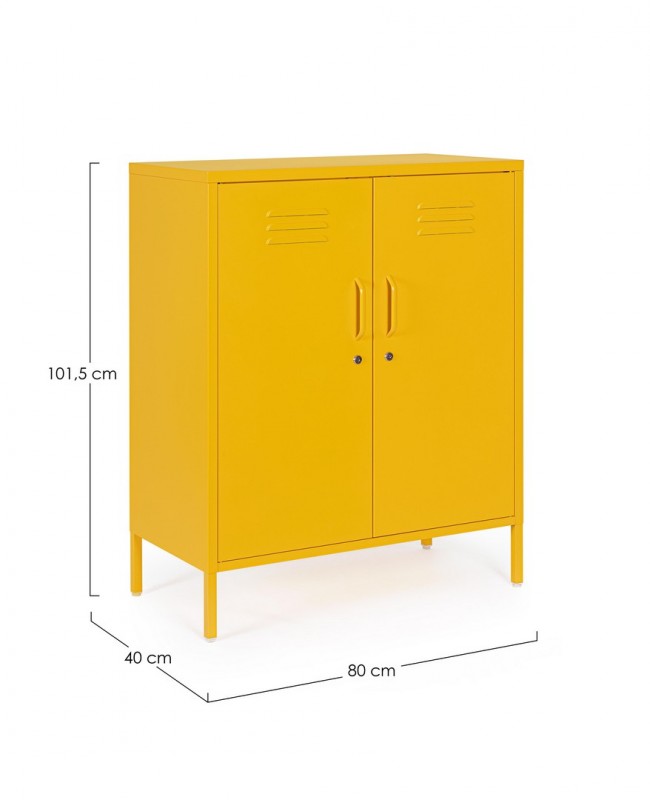 Credenza gialla 40x80x101,5h in acciaio