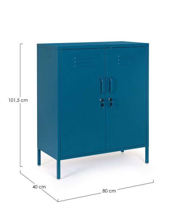 Credenza blu 40x80x101,5h in acciaio