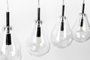 Lampadario 4 luci 75x15x120h trasparente argento