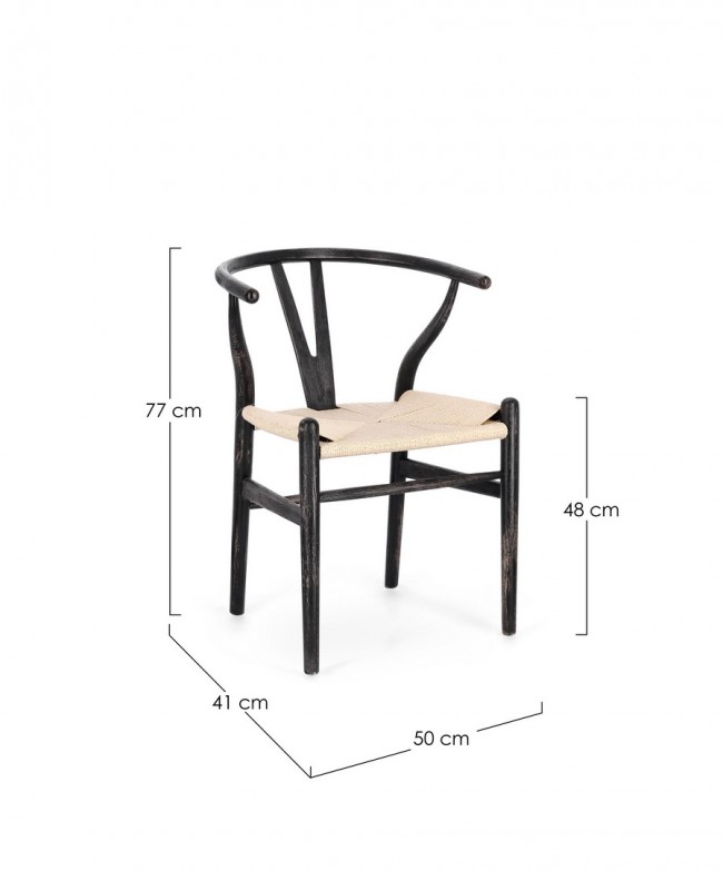 2x Sedia artemia 50x49.5x77 in legno