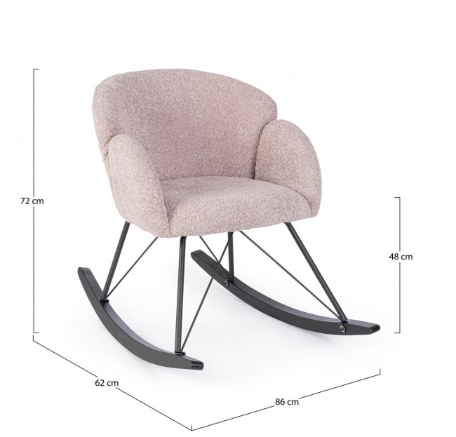Poltrona dondolo rosa antico 86x62x72