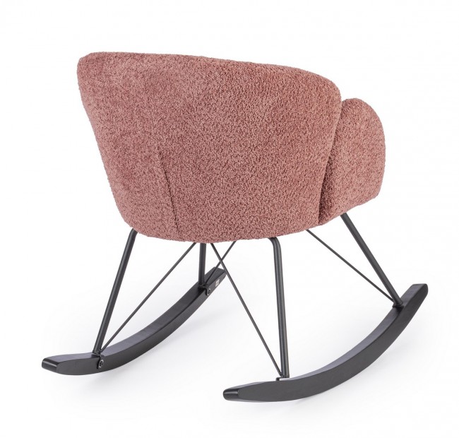 Poltrona dondolo 86x62x72 in bouclé