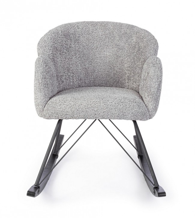 Poltrona dondolo grigio chiaro 86x62x72