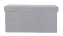 2x Pouf grigio boucle 76x38x38