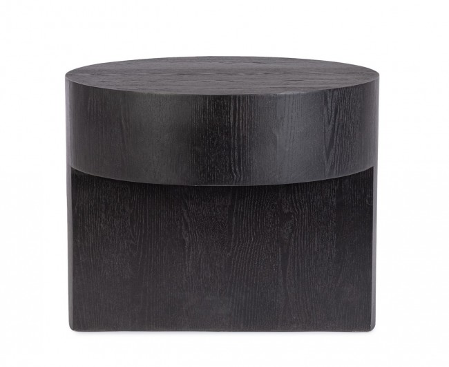 Tavolino nero in legno D.50 x 40h
