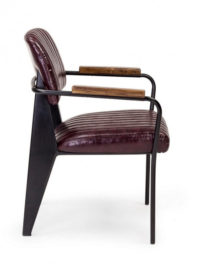 2x Sedia vintage bordeaux 60x63x81 cm