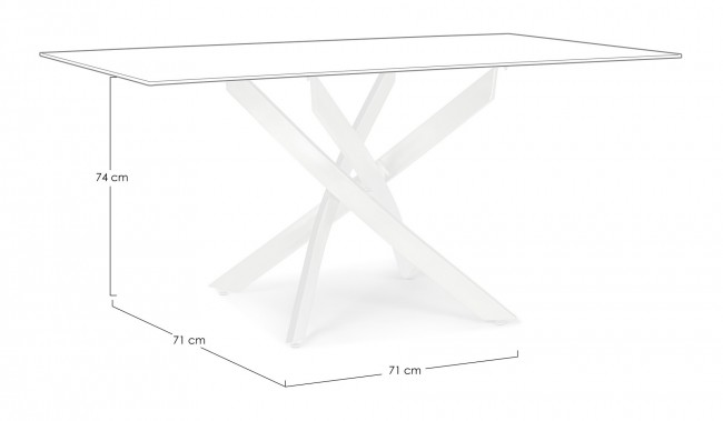 Base tavolo bianco 160x90 cm in acciaio