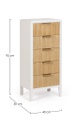 Cassettiera bianco-naturale 40x30x92 cm