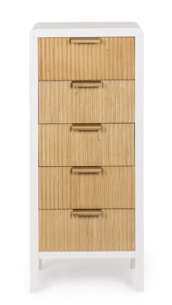Cassettiera bianco-naturale 40x30x92 cm