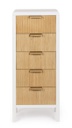 Cassettiera bianco-naturale 40x30x92 cm