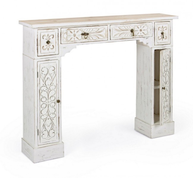 Cornice per camino decor spark bianco 115x23x95h