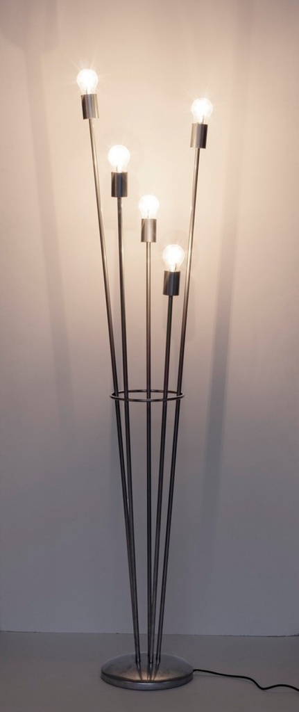 Piantana fiaccola 34x30x155h argento