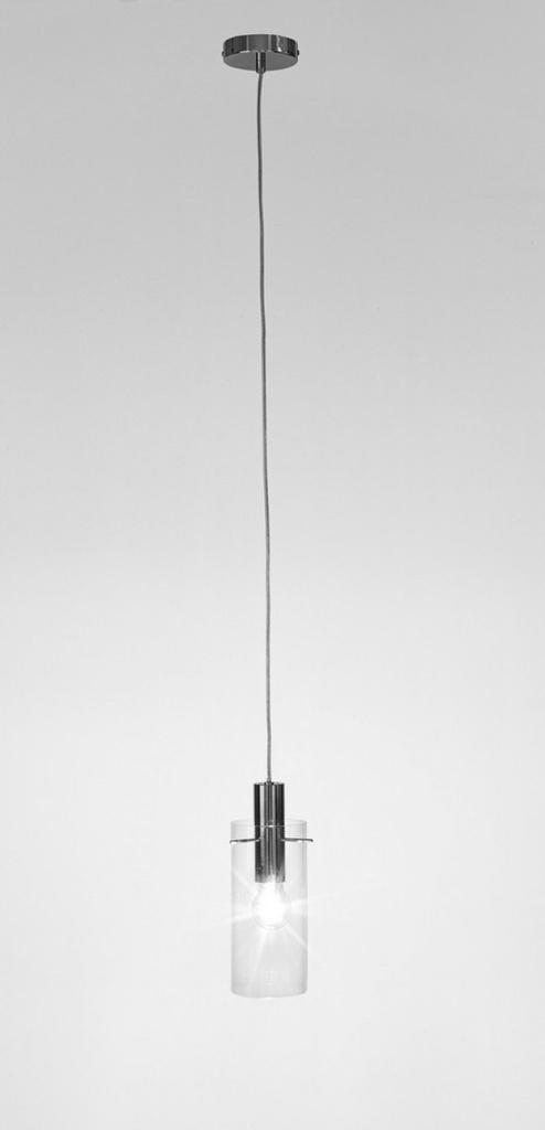 Lampadario 1 luce D.11x130h trasparente argento