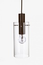 Lampadario 1 luce trasp. e nero D.11x130h