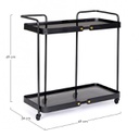 Carrello in vetro 69x34x69 cm