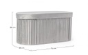 2x Pouf in velluto grigio 76x38x38