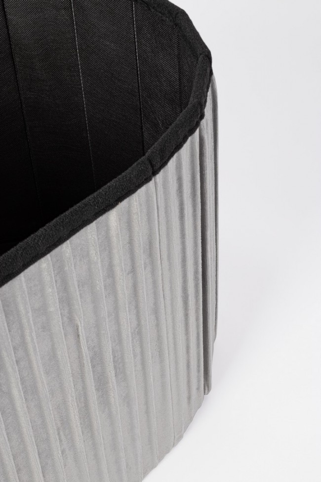 2x Pouf in velluto grigio 76x38x38