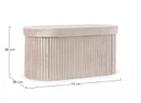2x Pouf in velluto beige 76x38x38