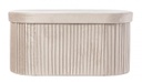 2x Pouf in velluto beige 76x38x38