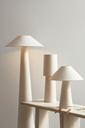 Lampada da terra crema D.50x120h in tessuto