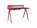 Scrivania gaming 135.5x60x95 rosso-nero
