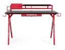 Scrivania gaming 135.5x60x95 rosso-nero