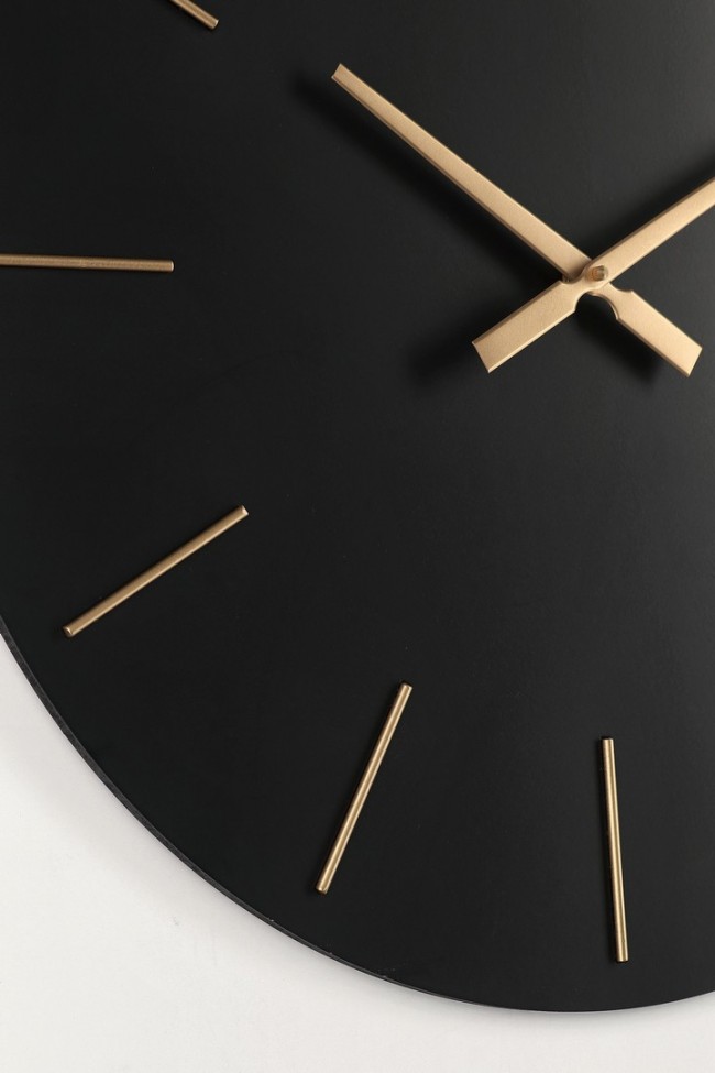 2x Orologio da parete nero D.60x5h in legno