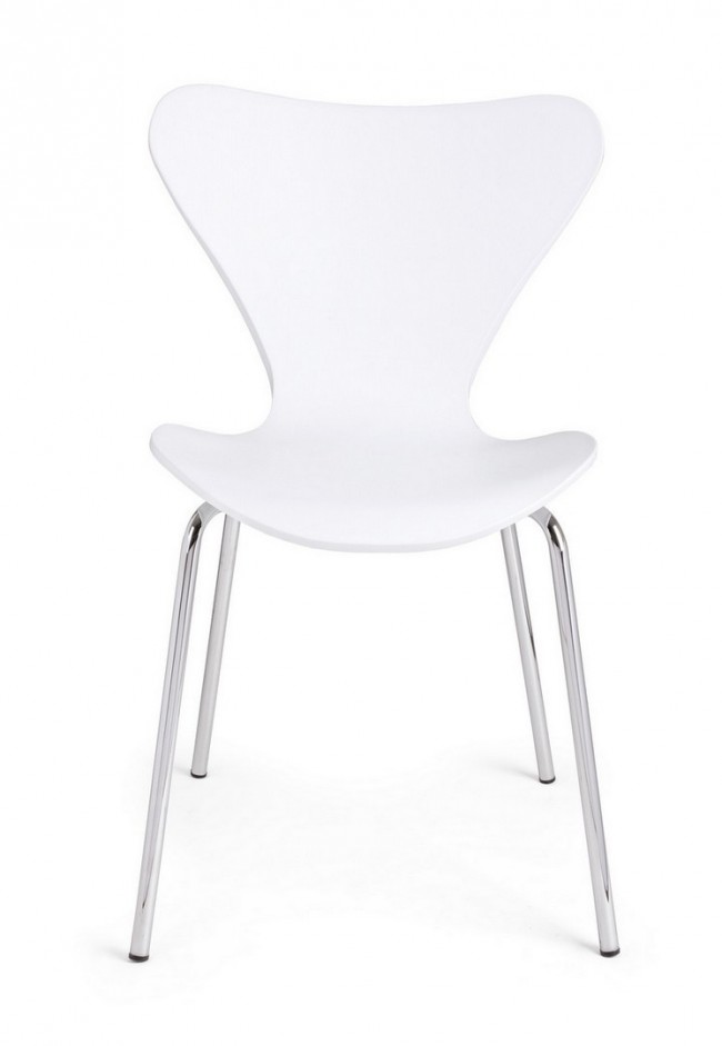 4x Sedia bianca 50x49,5x82 cm in plastica