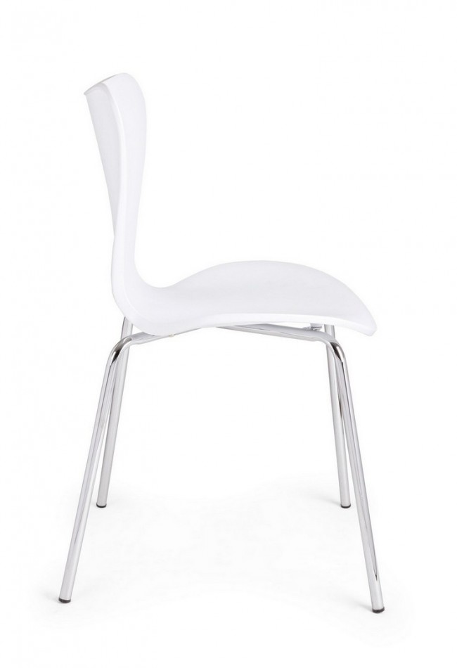 4x Sedia bianca 50x49,5x82 cm in plastica