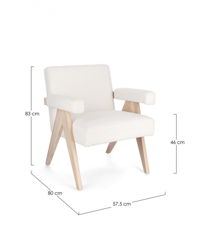 Poltrona faiza avorio 57.5x80x83 cm