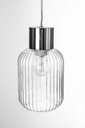Lampadario 1 luce trasparente argento D.15x120h