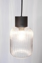 Lampadario 1 luce trasparente-nero D.15x120h