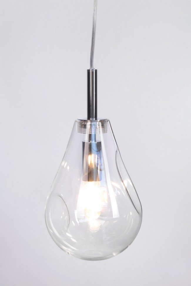 Lampadario 1 luce D.15x120h trasparente argento